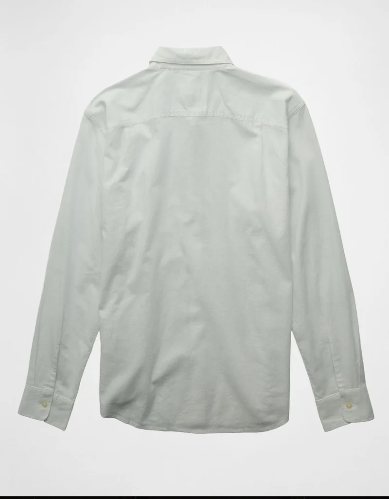 American Eagle  AE Everyday Button-Up Linen Shirt for Men | Best Price UAE